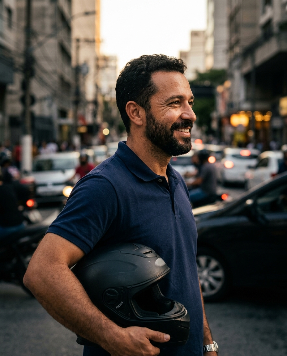 Celso Santos, motoboy em São Paulo